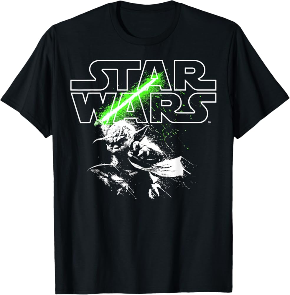 スターウォーズ Tシャツ star wars Amazon | スターウォーズ ヨーダ ライトセーバー ロゴ Tシャツ | T